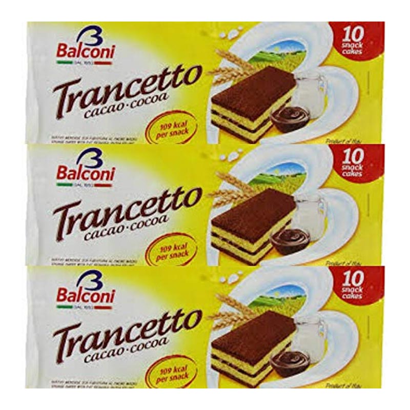 Balconi Trancetto Cocoa 10 Snack Cakes, 3 Packs