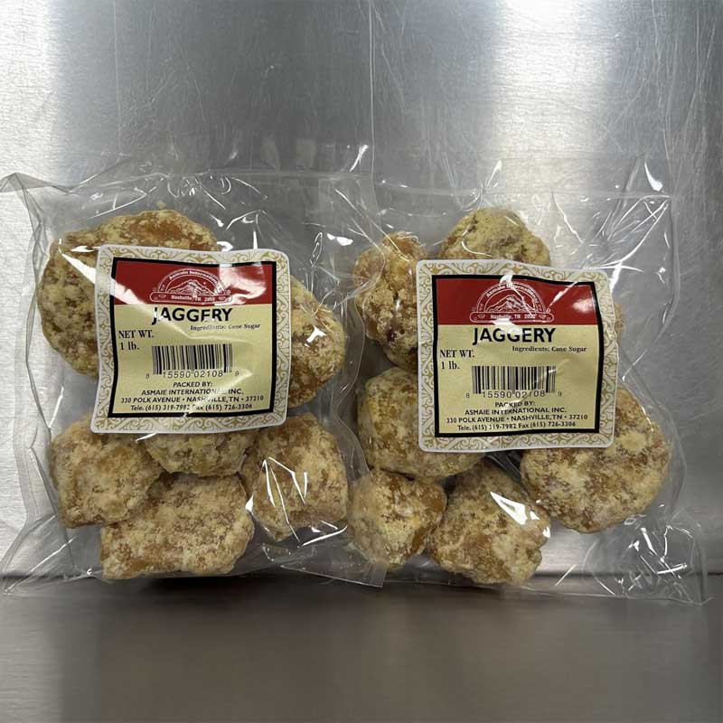 Pure Jaggery – 1 LB (Pack of 2) – Natural Unrefined Cane Sugar – Authentic Desi Gur for Tea, Coffee, Sweets, and Cooking – No Additives or Preservatives