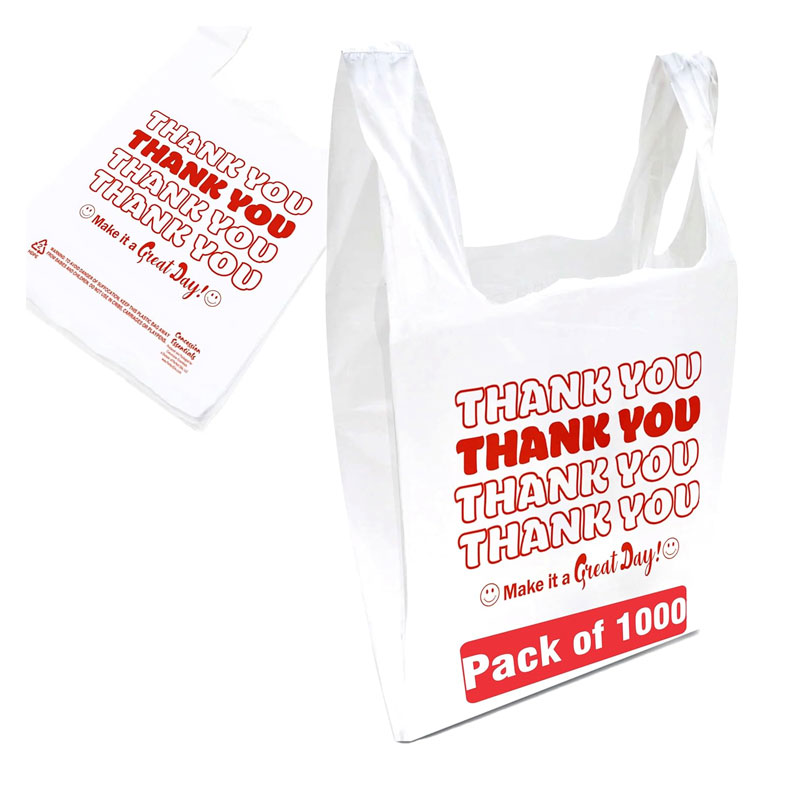 Thank You Bags - Case of 1,000ct (11.5" x 6.25" x 21")-.6mil