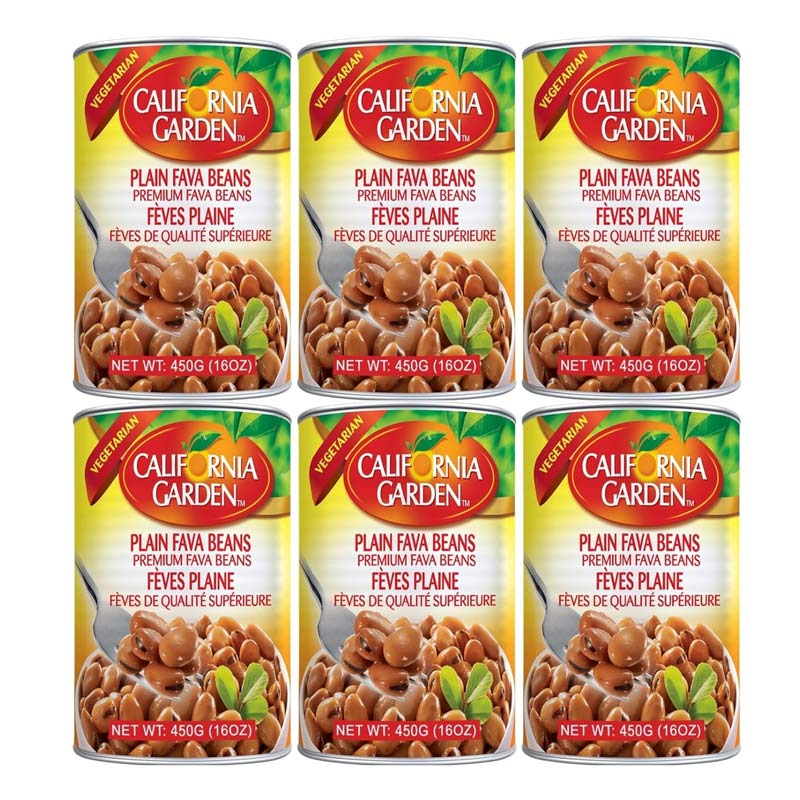 California Garden - Premium Fava Beans, Plain (6 Pack) 15.9oz x 6